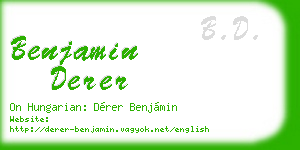 benjamin derer business card