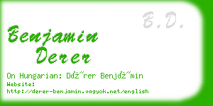 benjamin derer business card